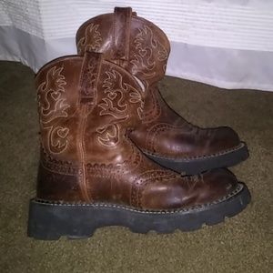 ARIET FAT BABY women's brown leather boots sz 6.5